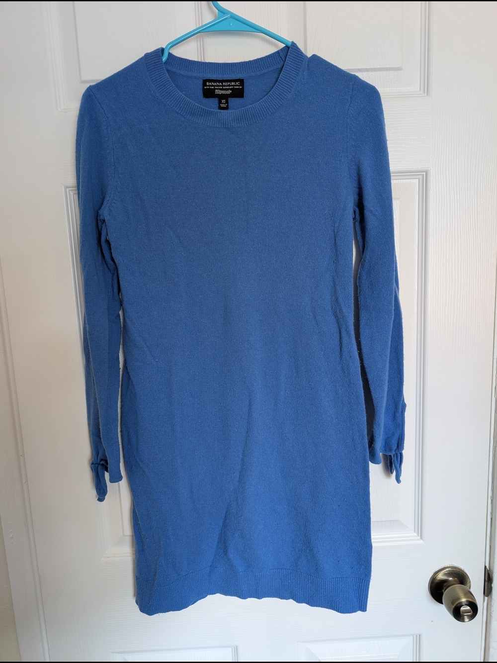 Banana Republic Cornflower Blue Long-Sleeve Knit Dress